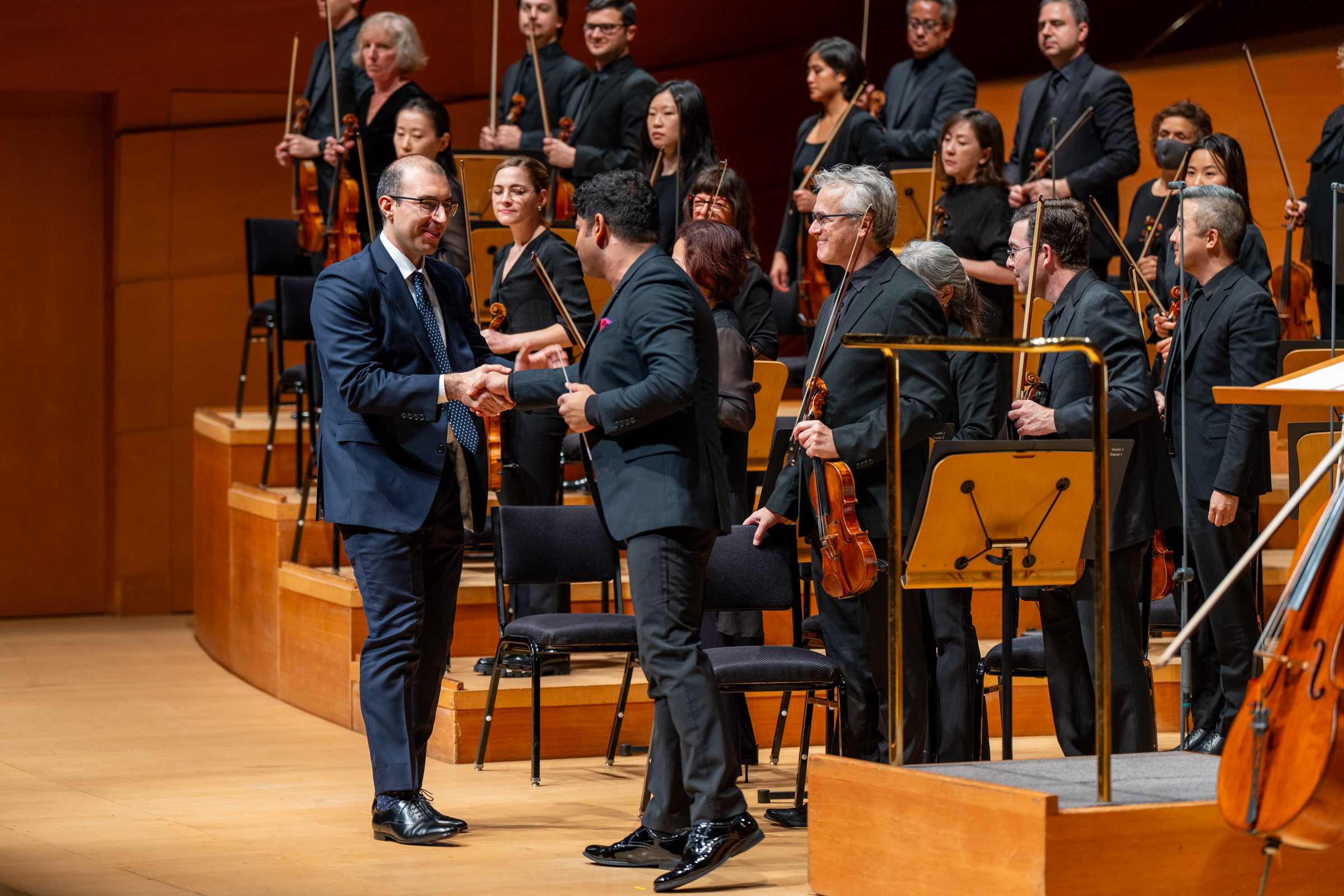 Saad Haddad on stage with the Los Angeles Philharmonic