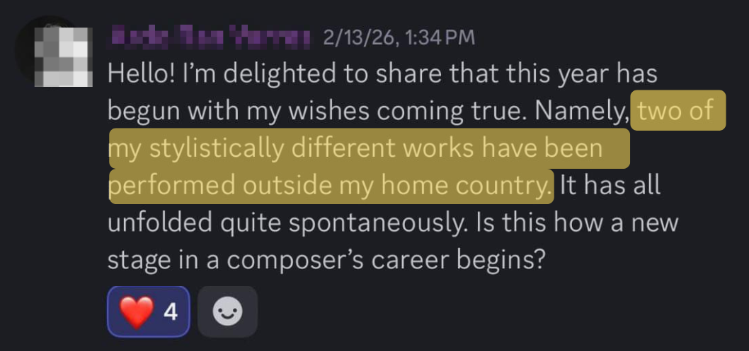 Testimonial: International performances